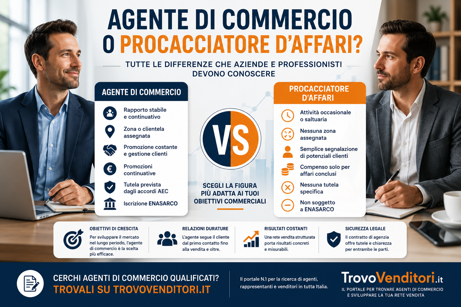 Agente di commercio o procacciatore d'affari? Tutte le differenze che aziende e professionisti devono conoscere