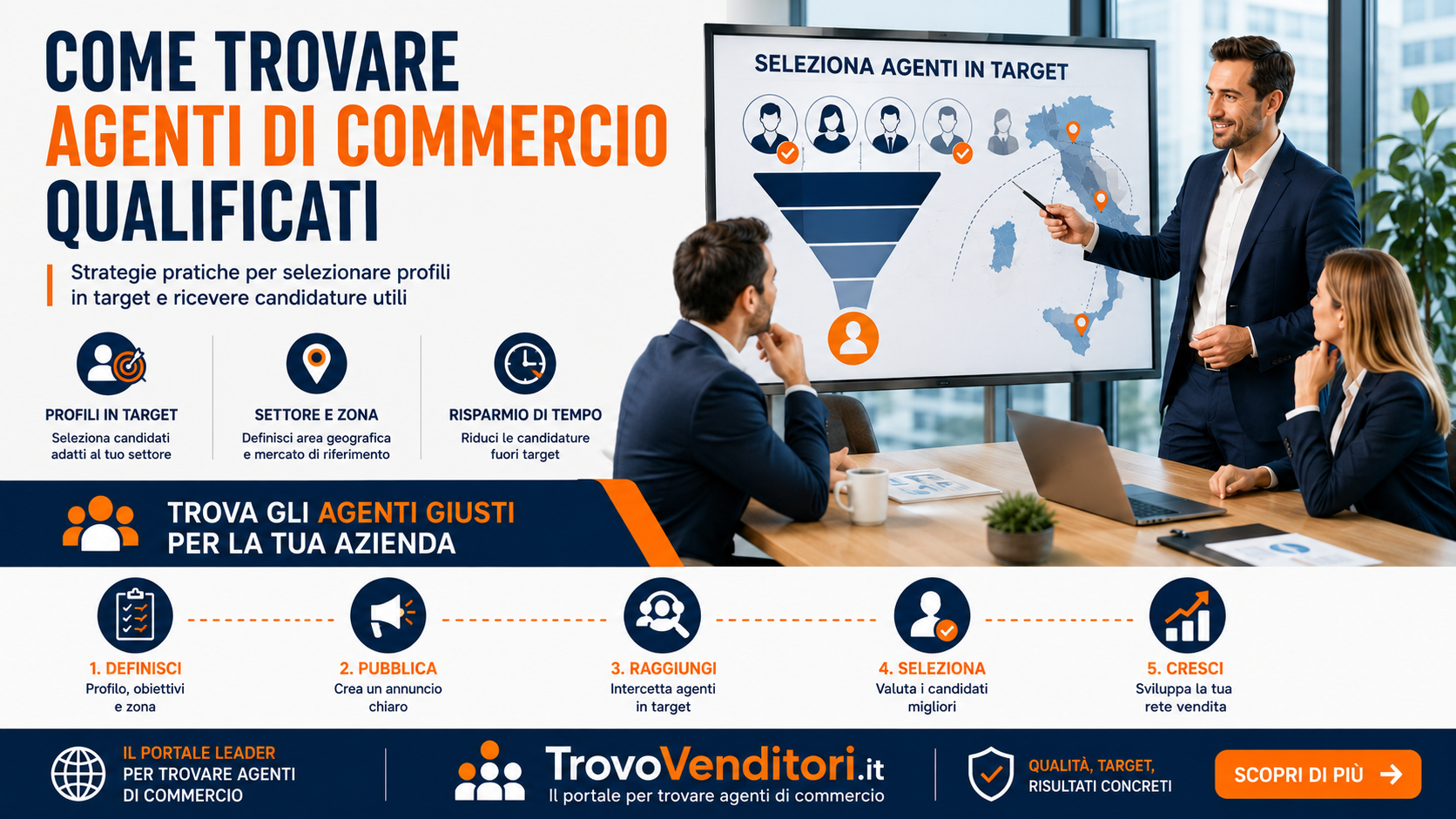 Come trovare agenti di commercio qualificati senza perdere tempo con candidature fuori target